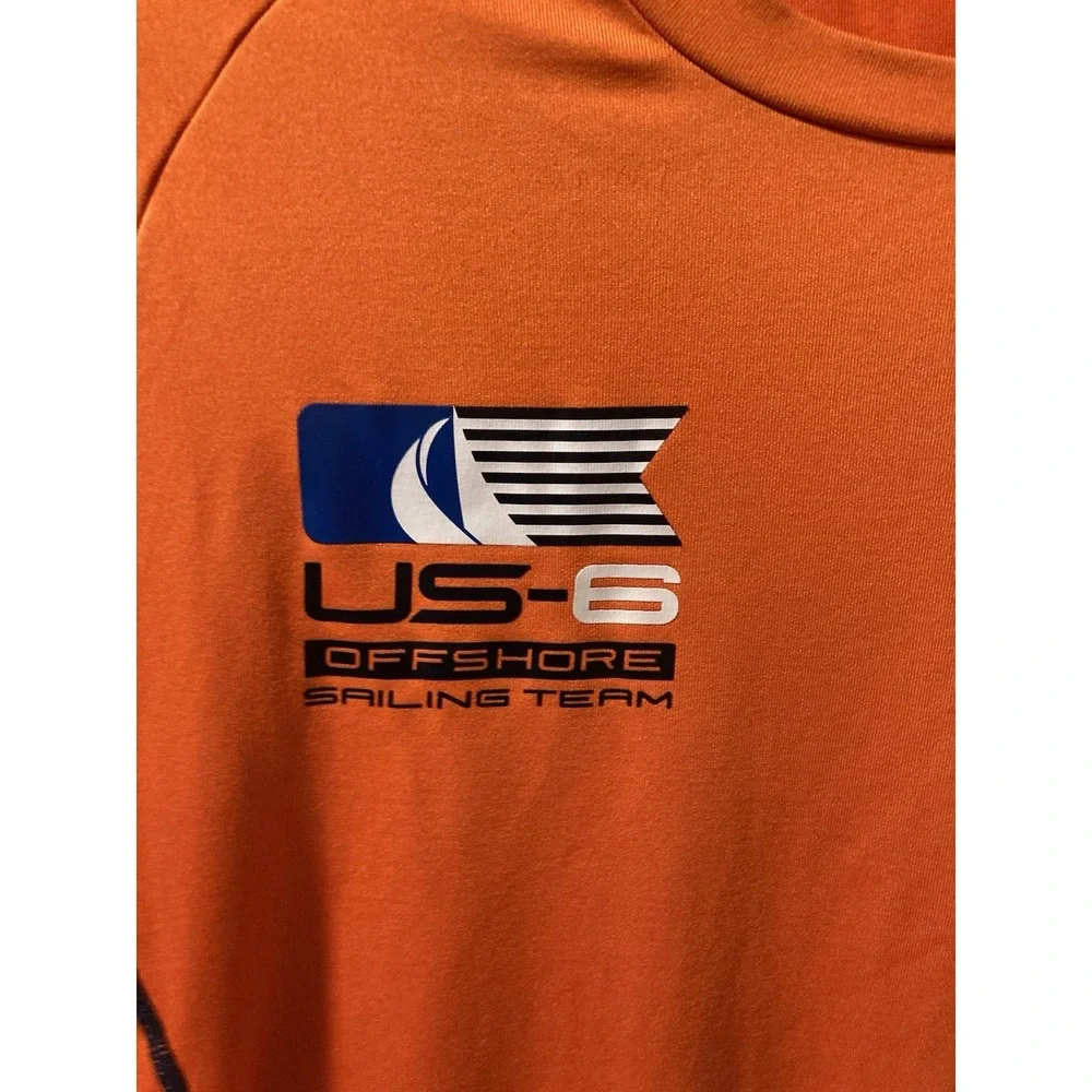 Ralph Lauren RLX Offshore Sailing‎ Team T-Shirt Orange Graphics Sz Small - Picture 2 of 6